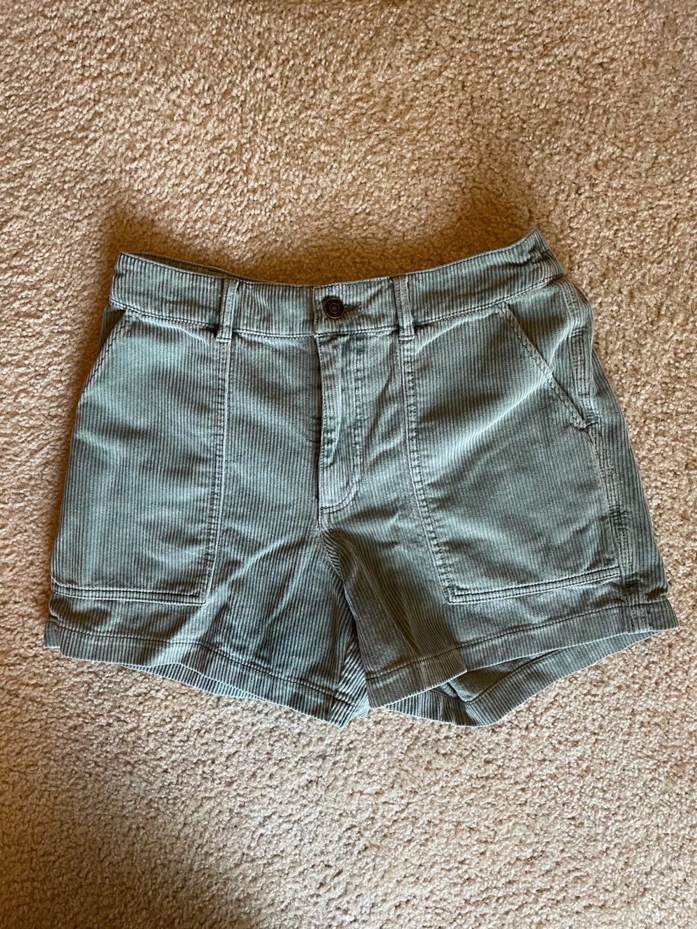Corduroy Shorts with Elastic Waistband